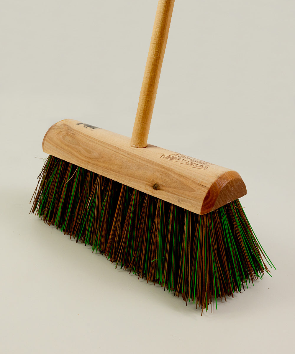Traditional Wooden Yard Broom  - Stiff